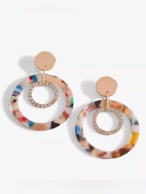 PAVE RESIN HOOP EARRINGS